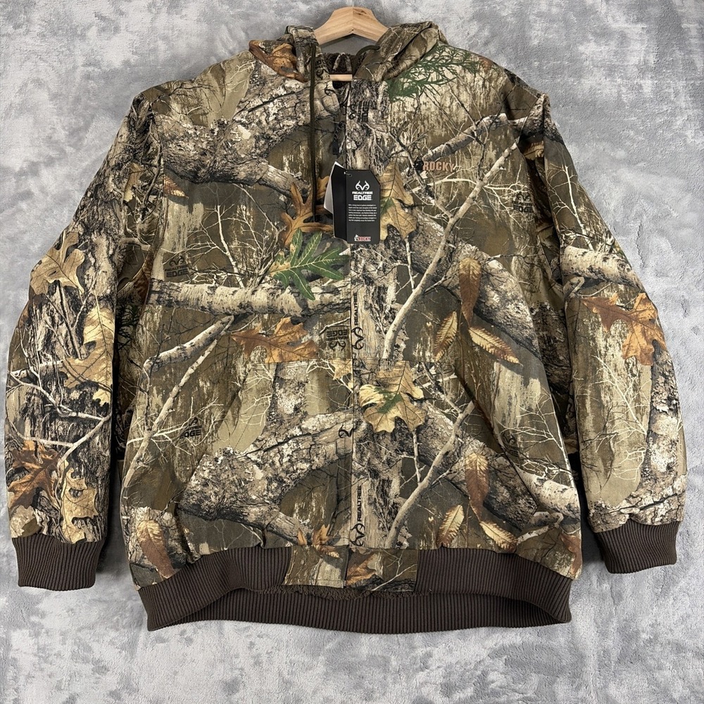 Rocky Rugged Realtree Edge Sherpa Lined Camo Camouflage Canvas Jacket 4XL NWT